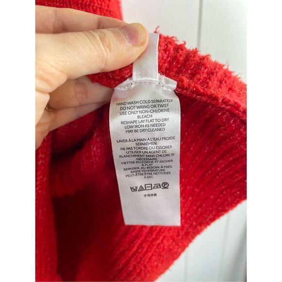 Anthropologie Oversized‎ Pilcro Cowl Neck Red Sweater Size S - Picture 8 of 12